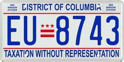DC license plate EU8743