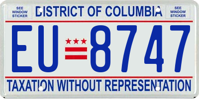 DC license plate EU8747