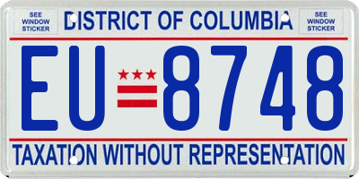 DC license plate EU8748