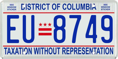 DC license plate EU8749