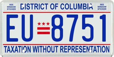 DC license plate EU8751