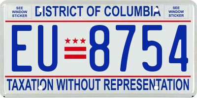 DC license plate EU8754