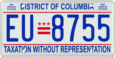 DC license plate EU8755