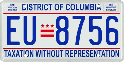 DC license plate EU8756