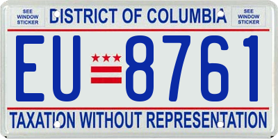 DC license plate EU8761