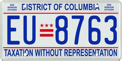 DC license plate EU8763