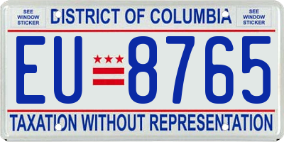 DC license plate EU8765