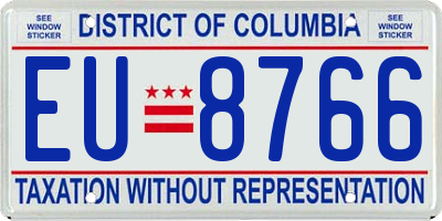 DC license plate EU8766