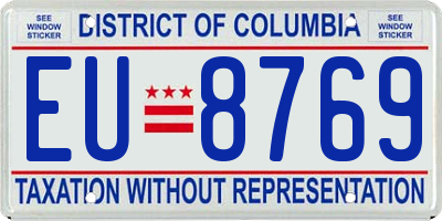 DC license plate EU8769