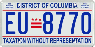 DC license plate EU8770