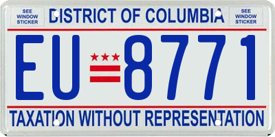 DC license plate EU8771