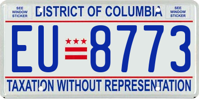 DC license plate EU8773