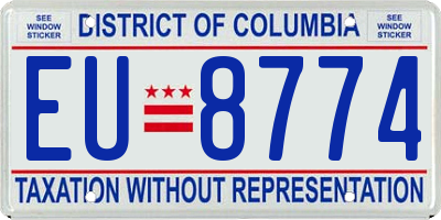 DC license plate EU8774