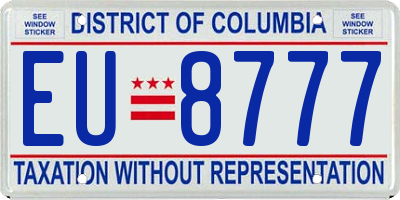 DC license plate EU8777