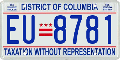 DC license plate EU8781