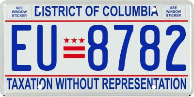DC license plate EU8782