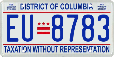 DC license plate EU8783