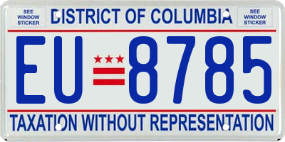 DC license plate EU8785
