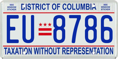 DC license plate EU8786