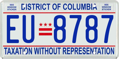 DC license plate EU8787