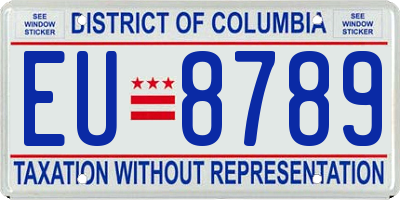 DC license plate EU8789