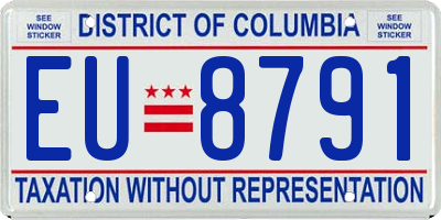 DC license plate EU8791