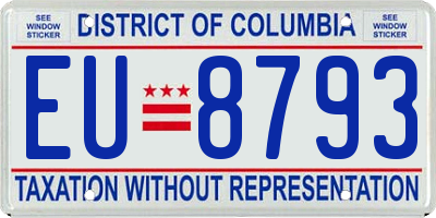 DC license plate EU8793