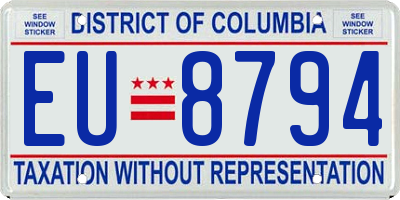 DC license plate EU8794