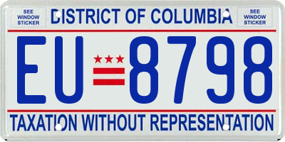 DC license plate EU8798