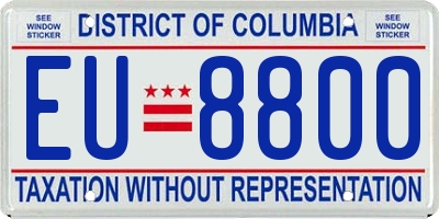 DC license plate EU8800