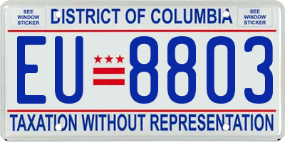 DC license plate EU8803