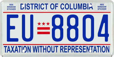 DC license plate EU8804