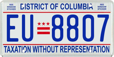 DC license plate EU8807