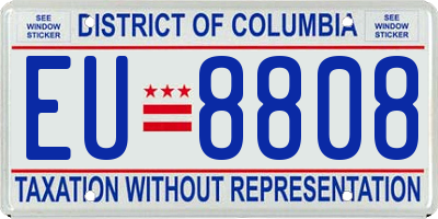 DC license plate EU8808