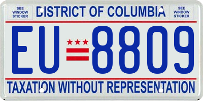 DC license plate EU8809