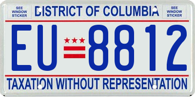 DC license plate EU8812