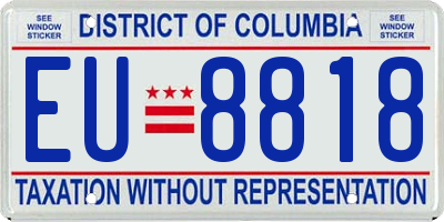 DC license plate EU8818