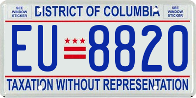 DC license plate EU8820