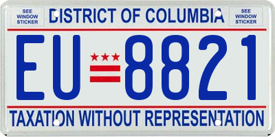 DC license plate EU8821