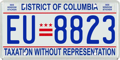DC license plate EU8823