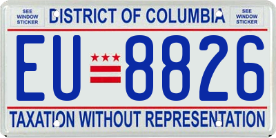 DC license plate EU8826