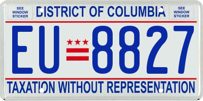 DC license plate EU8827