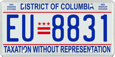 DC license plate EU8831