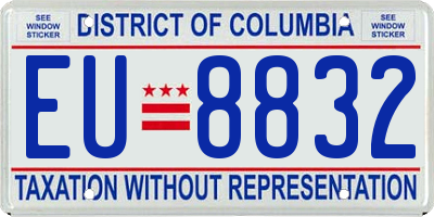 DC license plate EU8832