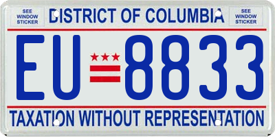 DC license plate EU8833