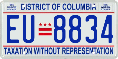 DC license plate EU8834