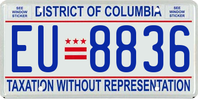 DC license plate EU8836