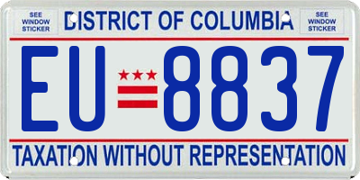 DC license plate EU8837