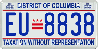DC license plate EU8838
