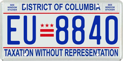 DC license plate EU8840